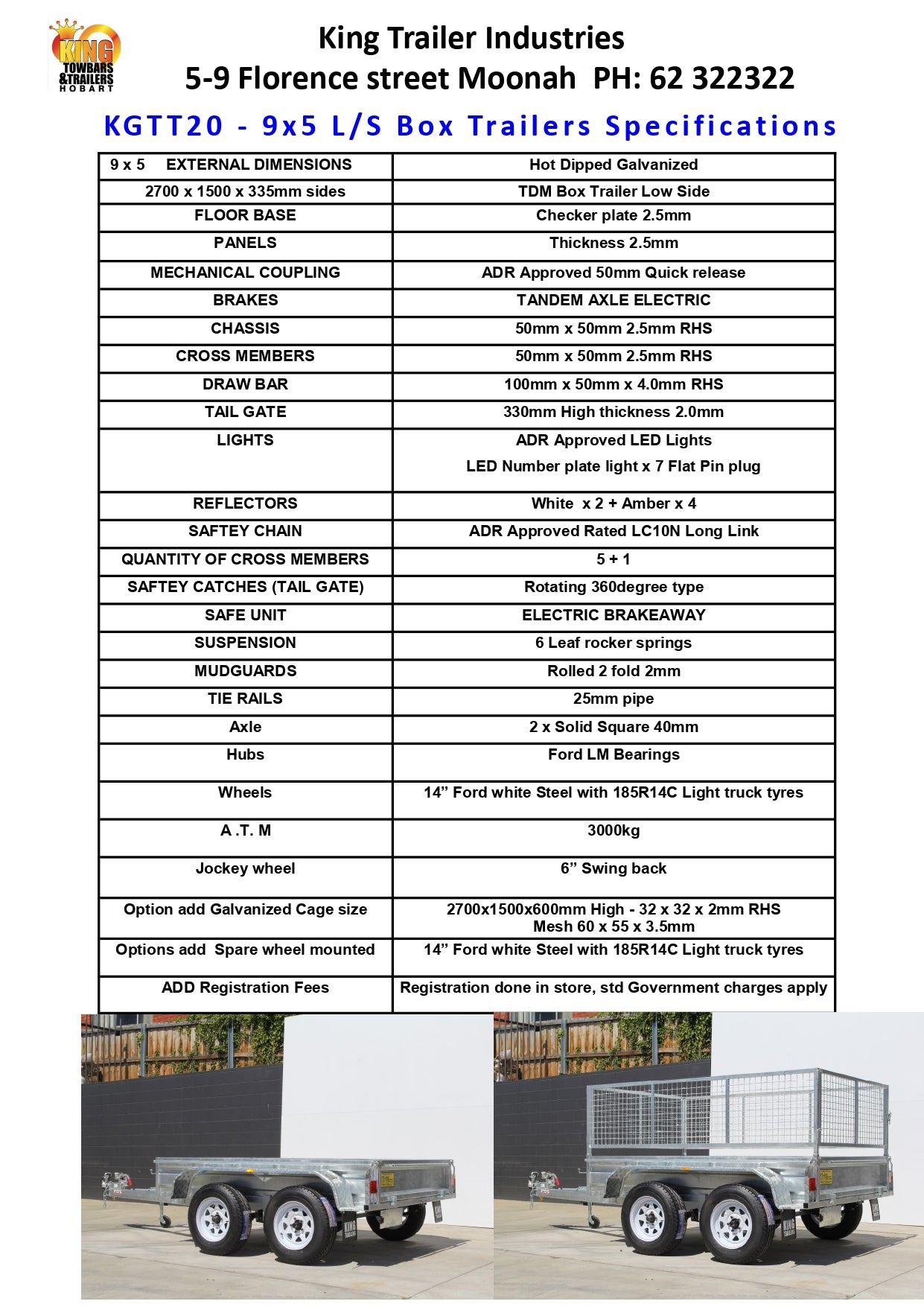 9' x 5' x 1'1" Sides ATM 3000KG