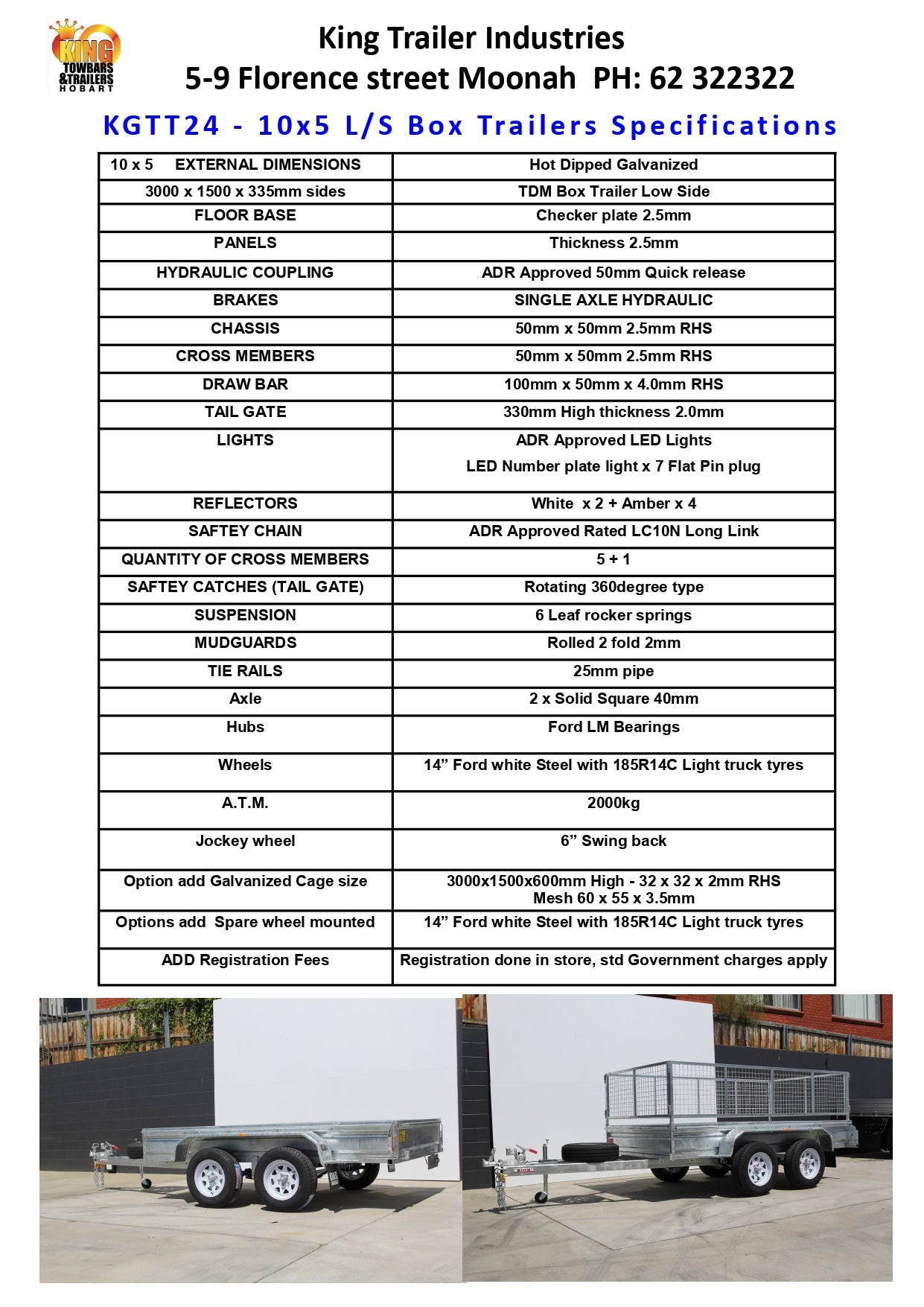 10' x 5' x 1'1" Sides ATM 2000KG