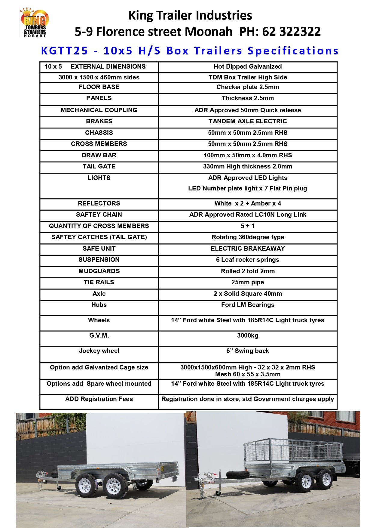 10' x 5' x 1'1" Sides ATM 3000KG