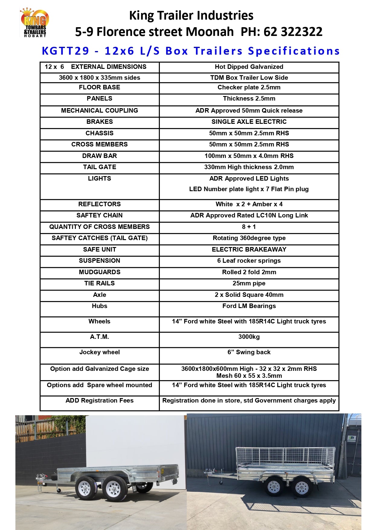 12 'x 6' x 1'1" Sides ATM 3000KG