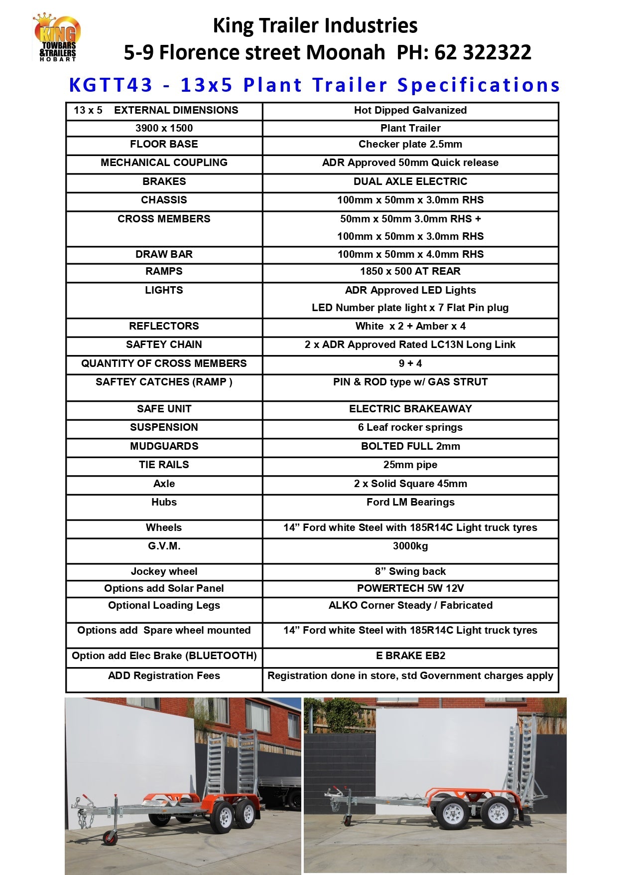 Box Trailer in galvanised finish